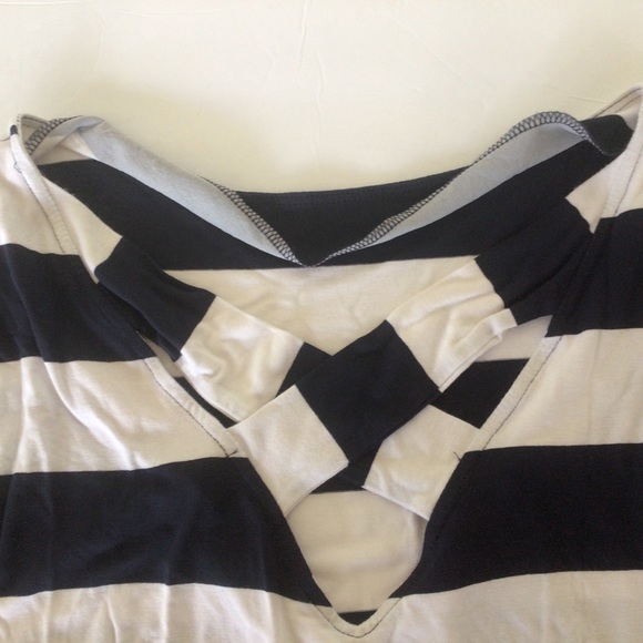 THREE DOTS NAUTICAL STRIPE WOMENS BOAT NECK THREE QUARTER SLEEVE TEE SHIRT XS - Picture 3 of 13
